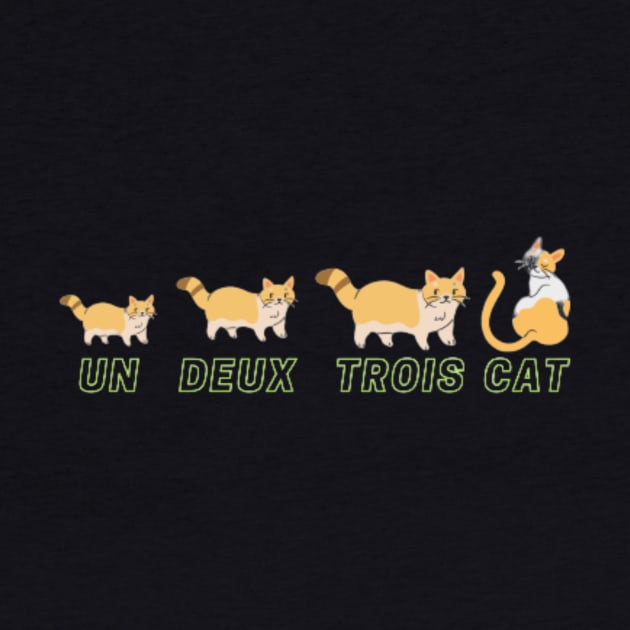 Un Deux Trois Cat (Cute Cat Shirt Wordplay) by Magnus28